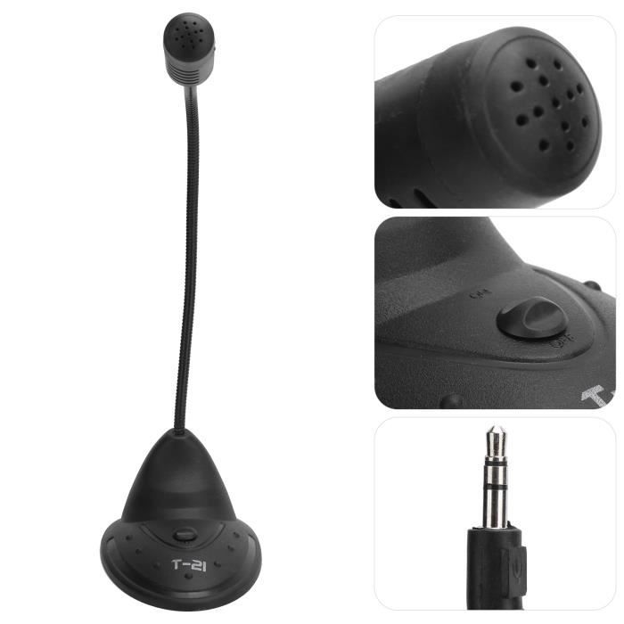 Support Microphone Bureau Col De Cygne 18,5 Pouces - Bras Flexible Avec Pince, Noir