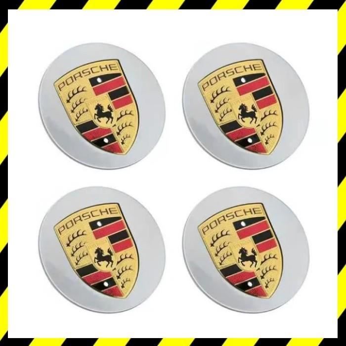 4pcs × 65mm Porsche logo centre de roue caches moyeux argent pour Macan