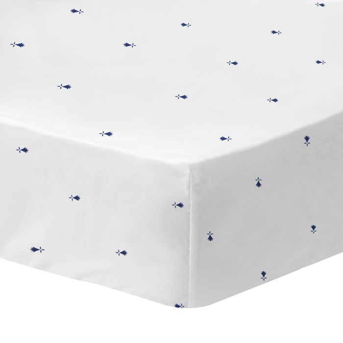 Drap housse imprimé 100% Coton - MATT & ROSE - Bretagne BREIZH - Blanc - 90x190/200cm