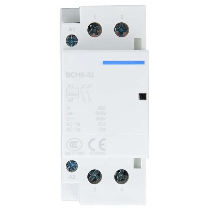 Contacteur Modulaire HS1-16M/11 16A 2P - 1NO 1NC, Bobine 220V AC, Montage Rail DIN 35 Mm - 8