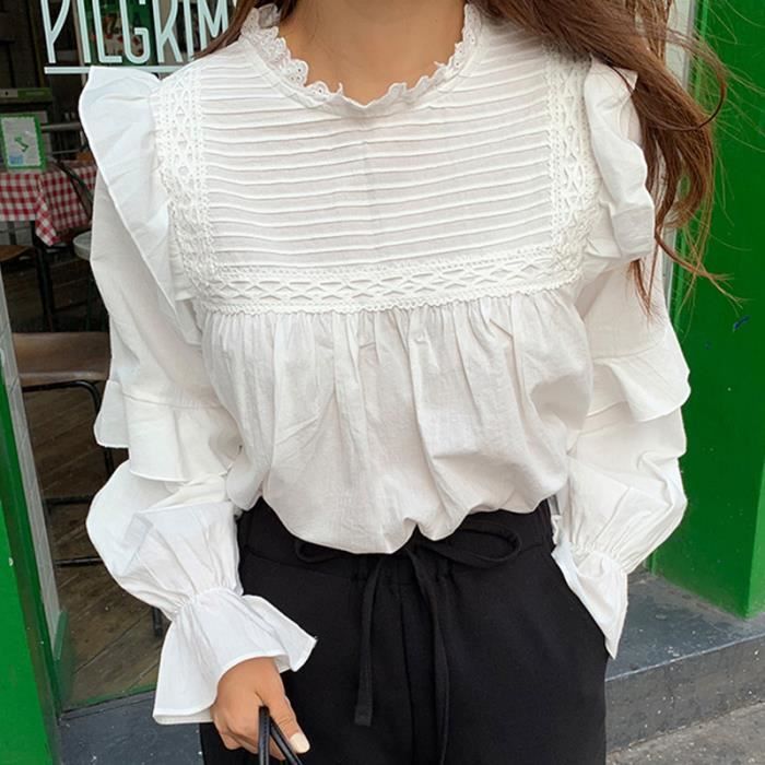 Chemisier blouse blanche femme clearance