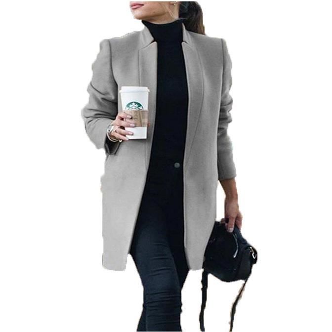Veste grise longue femme hotsell