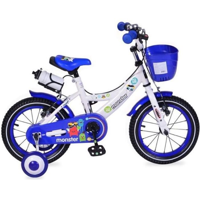 Vélo Enfant 12'' Reine Des Neiges II/ Disney Fille ( taille < 90/95 cm ),  Bleu & Rose, équipé de 1 frein, Panier avant, - Cdiscount Sport