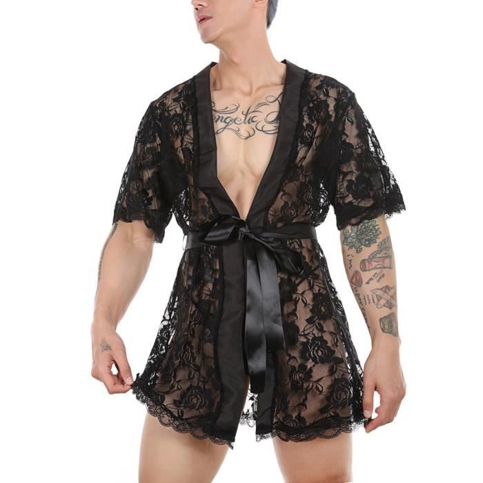 Peignoir dentelle 2025 noir