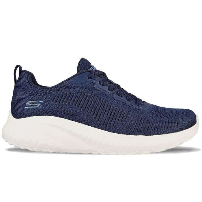 Chaussure Femme - SKECHERS - Bobs Sport Squad Chaos - Bleu - Lacets - Plat