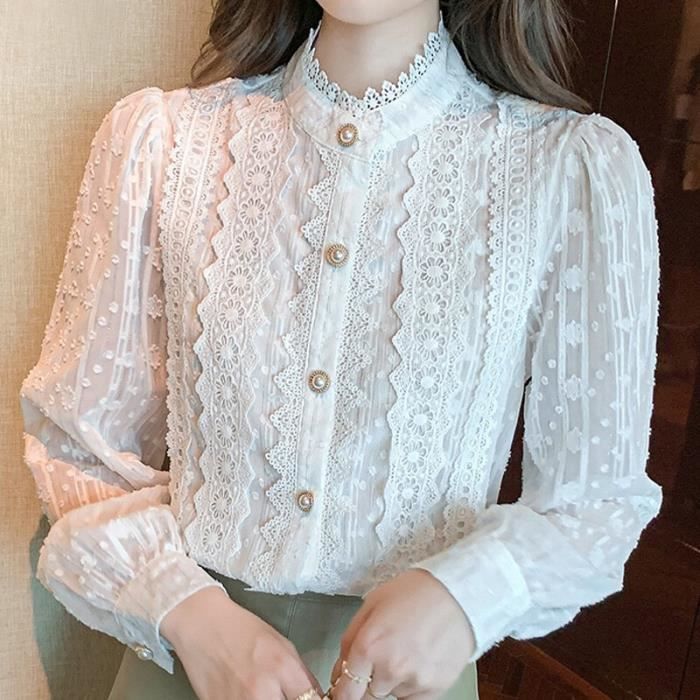 Chemise blanche dentelle discount