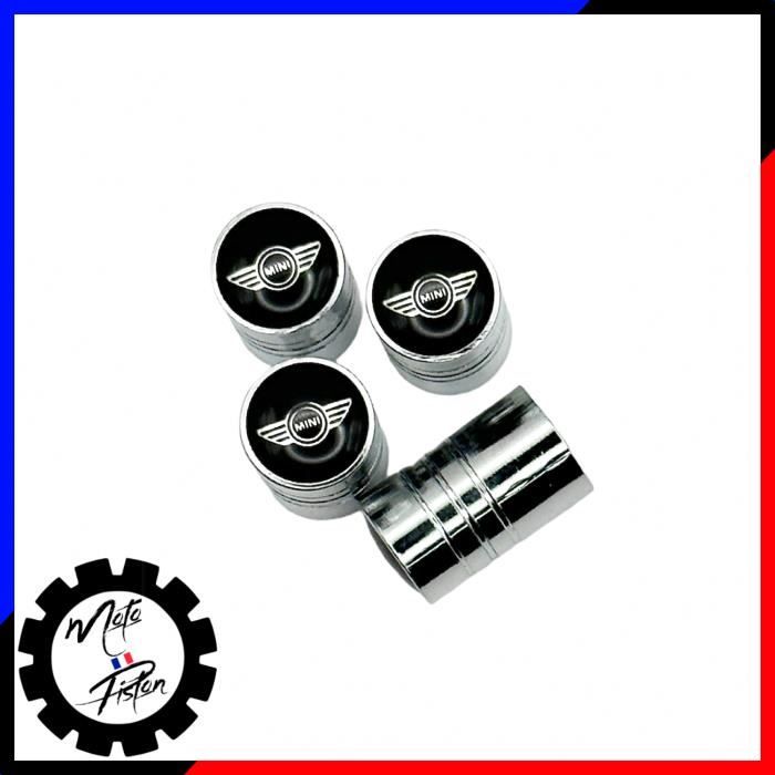 Bouchon de valve logo mini cooper argent cylindrique works GP countryman austine roue jantes pneus