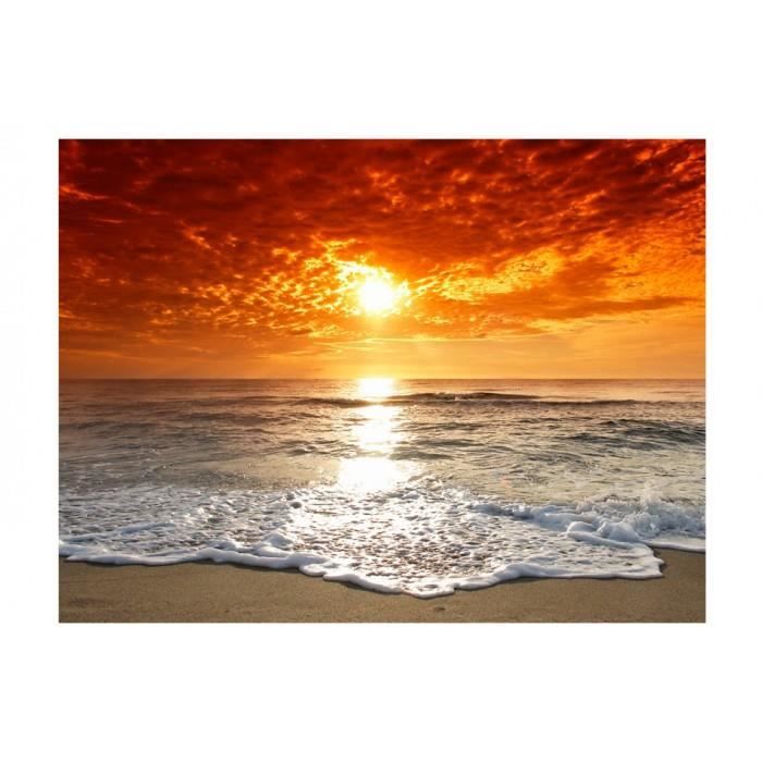 Taille 350x270 Chic Papier Peint Lever De Soleil Soleil Plage Coucher De Soleil Mer Paysage Achat Vente Tableau Toile Soldes Sur Cdiscount Des Le 20 Janvier Cdiscount