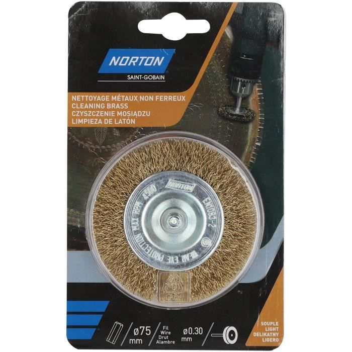 Brosse perceuse circulaire ondulée laiton 75 Norton