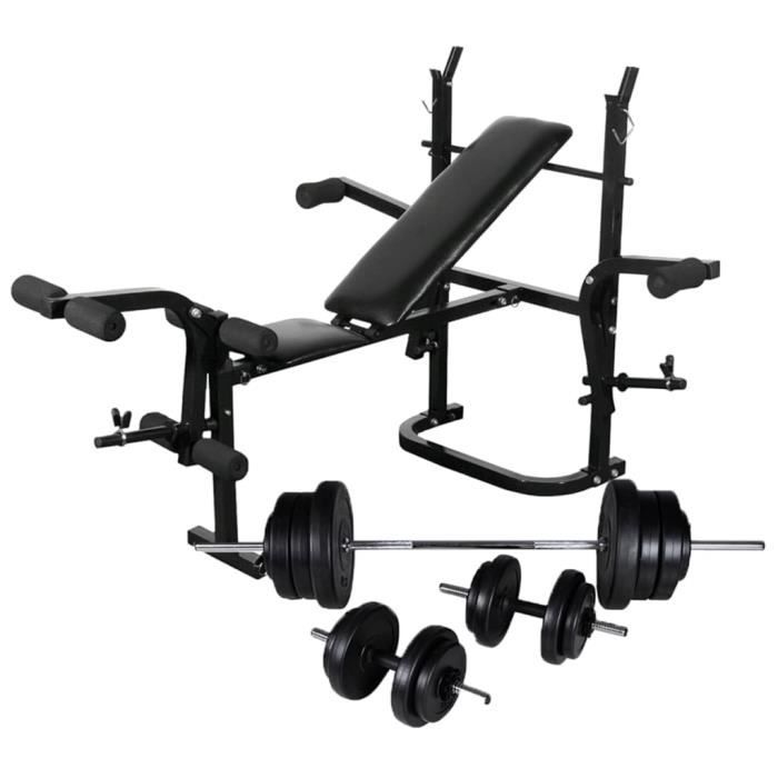 Banc D Entrainement Appareil Banc Musculation Avec Support De Poids Jeu D Halteres 60 5kg Prix Pas Cher Cdiscount