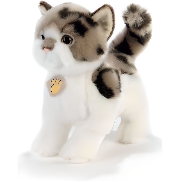 Peluche chat blanc 28 cm  Peluches et doudous en ligne sur