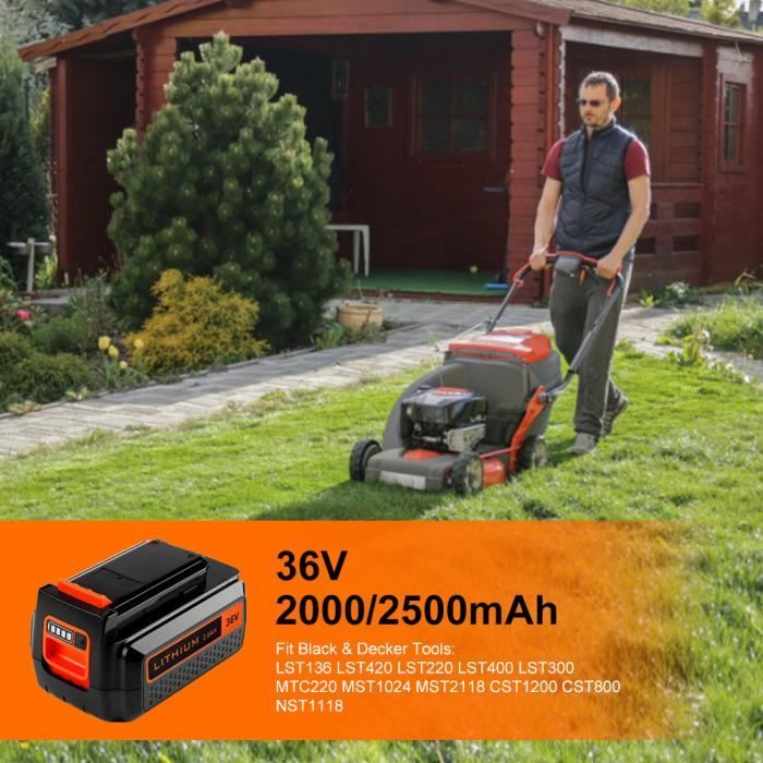 Batterie 36V 2.5Ah Pour Black & Decker - Compatible LBX2040, LBX2540 Avec LED