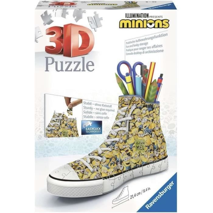 Ravensburger - Puzzle 3D Sneaker - Les astronautes - Pot à Crayons - A partir de 8 Ans - 108 Ravensburger - Puzzle 3D Sneaker - Les astronautes - Pot à Crayons - A partir de 8 Ans - 108