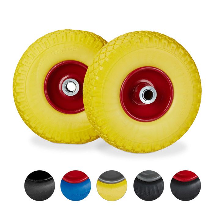 Relaxdays Roue De Diable Set De 2 Roue De Brouette Caoutchouc 20mm Roue Complete Axe 3 00 4 Essieu 150 Kg 260x85 Mm Achat Vente Diable Set De 2 Roues De Brouette Cdiscount