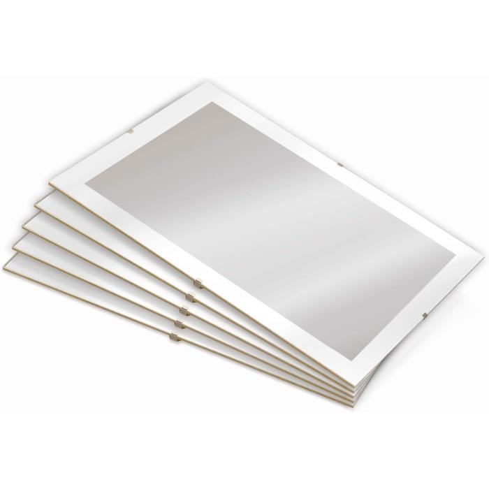 TMSolo Lot De 2 Cadres Photos à Clips - Format A3 (29,7x42 Cm) - Design Minimaliste Pour Bureau, Chambre, Salon