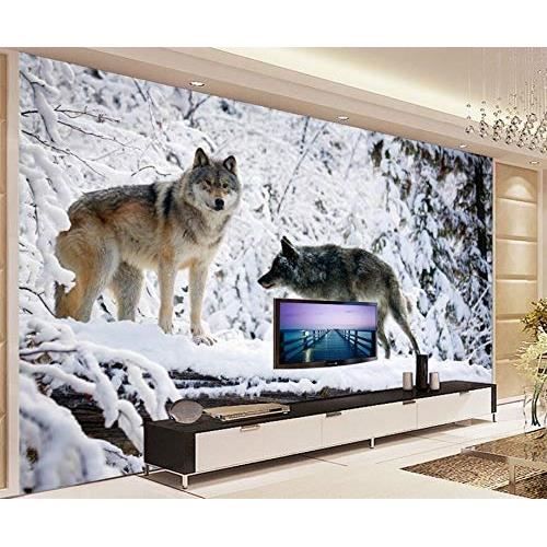 Papier Peint 3D Pour Le Mur Peinture Murale E De Papier Peint De Loup De  Neige De La Photo 3D Personnalisée - Achat / Vente papier peint Papier  Peint 3D Pour Le