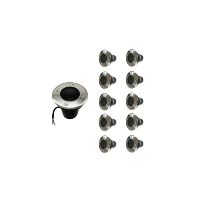 Spot LED Extérieur Encastrable pour Ampoule GU10 (Pack de 10) SILAMP