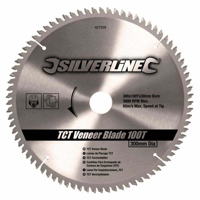 SILVERLINE Lame TCT pour placages - 100 dents