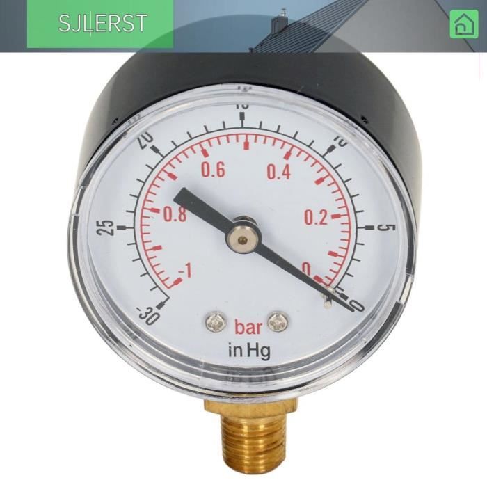 Manometre Pression, 0-60 Psi 0-4 Bar Filetage BSPT 1/8" Jauge De Pression D'eau Pour Eau Huile Gaz