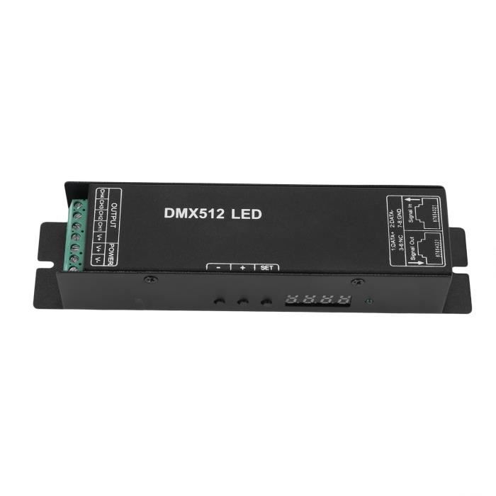 Décodeur DMX512 DC5-24V 24 canaux Décodeur LED DMX Contrôleur de gradation LED 24CH avec écran d'affichage pour bandes LED RVB Décodeur DMX512 DC5-24V 24 canaux Décodeur LED DMX Contrôleur de gradation LED 24CH avec écran d'affichage pour bandes LED RVB