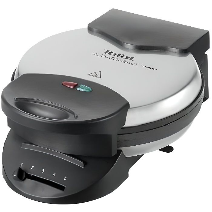 Tefal WM 310D Gaufrier 1000 W en inox brossé diamètre 20 cm