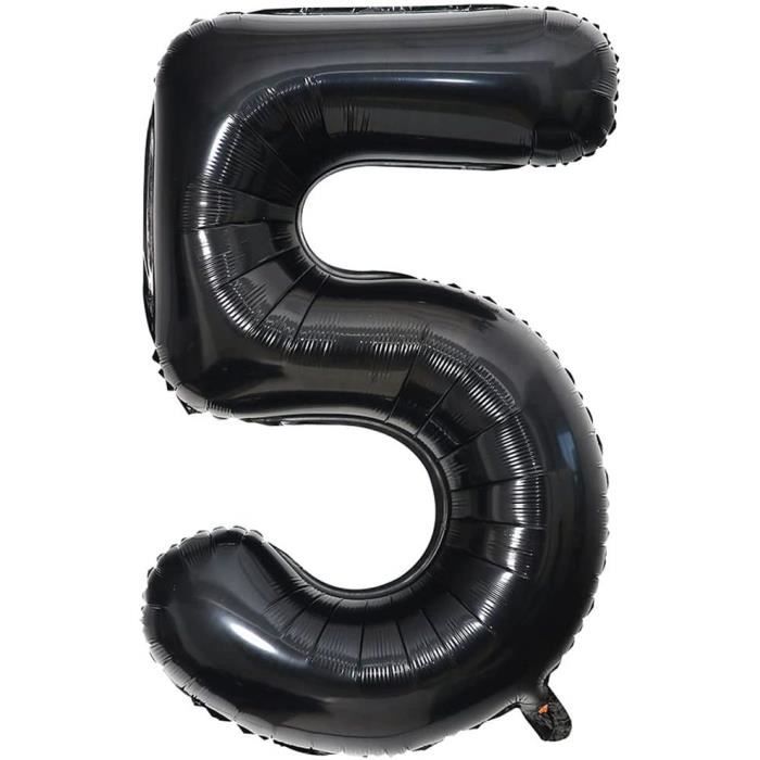 Ballon 10 Ans Noir Géant 100 Cm – Chiffre Numéro 10 Pour Décoration Anniversaire – Gonflable à L'Hélium – Happy Birthday – 2 Pièces