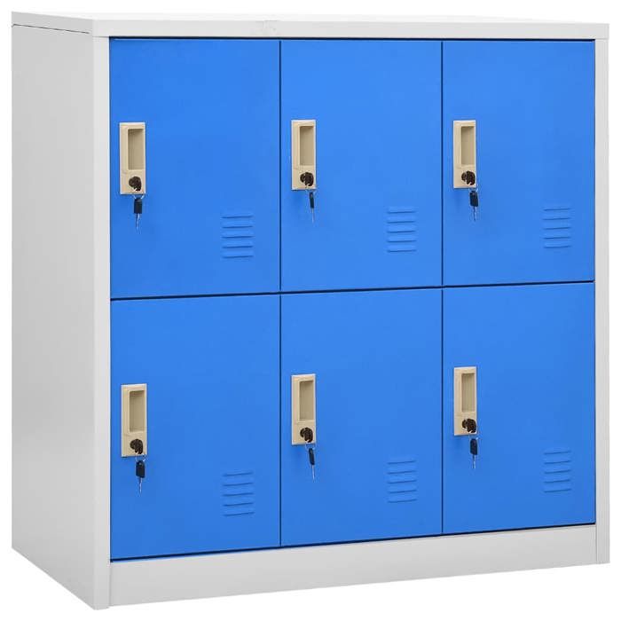 vidaXL Armoire à casiers Gris clair et bleu 90x45x92 5 cm Acier 336437
