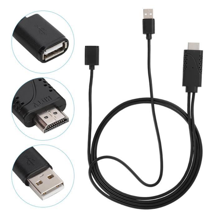 Vvikizy Cable Adaptateur 2 en 1 USB Femelle vers HDMI Male 1080P pour Android Cdiscount