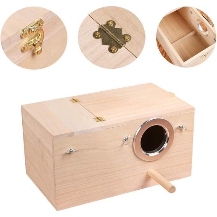 Comparer les prix de Nichoir pour Oiseaux,Nichoir pour Oiseaux en Bois,Boîte Nid pour Perroquet,avec Perche Debout,Utilisée pour Les Petits