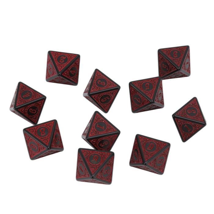 Lot De 10 Dés Polyédriques D10 Double Couleurs - Accessoires RPG Jeux De Table