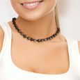 PERLINEA - Collier Perle de Culture de Tahiti A+ - Cerclé 8-9 mm - Or Blanc - Bijoux Femme-1