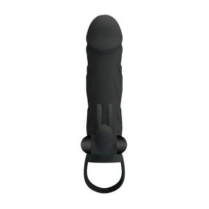 Gaine Pour Pénis Perlée Power Stretchy 7 Cm Bleue - Sextoy Flexible En TPE, Neuf