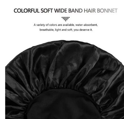 Turban Chimio 2 Pièces - Foulard Doux En Polyester, Noir Et Rose, Avec Nœud Papillon, Extensible