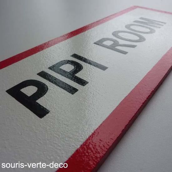 Plaque De Porte De Toilettes Humoristique Pipiroom Panneau Routier Humoristique Signaletique Salle De Bains Et Toilettes Achat Vente Plaque De Porte Cdiscount