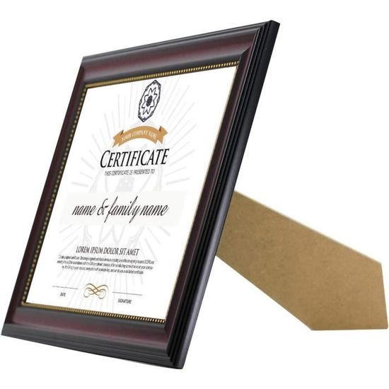 GraduatePro Cadre Diplôme A4 Mural Bois 20x30 Cm - Format Certificat Photo Sous Verre Rouge Sorgho