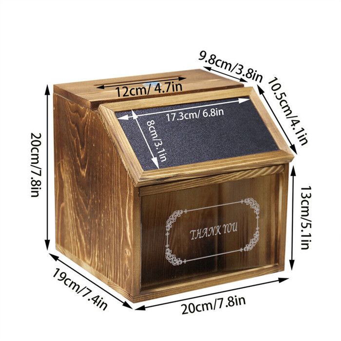 BORDEAG Boîte À Suggestions En Bois, Boîte À Dons Verrouillable, Boîtes