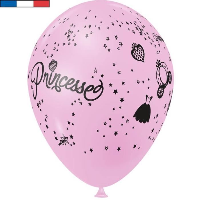 Ballons anniversaire princesse en latex biodégradable