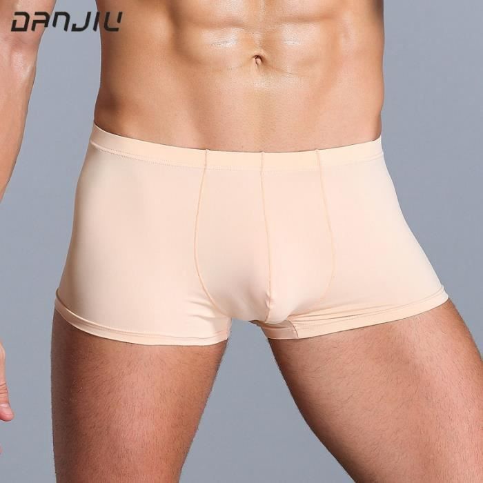 Boxer Homme Soie Glacée - Coupe Ample - Lot De 1 - Noir - Matière Stretch 80% Polyamide