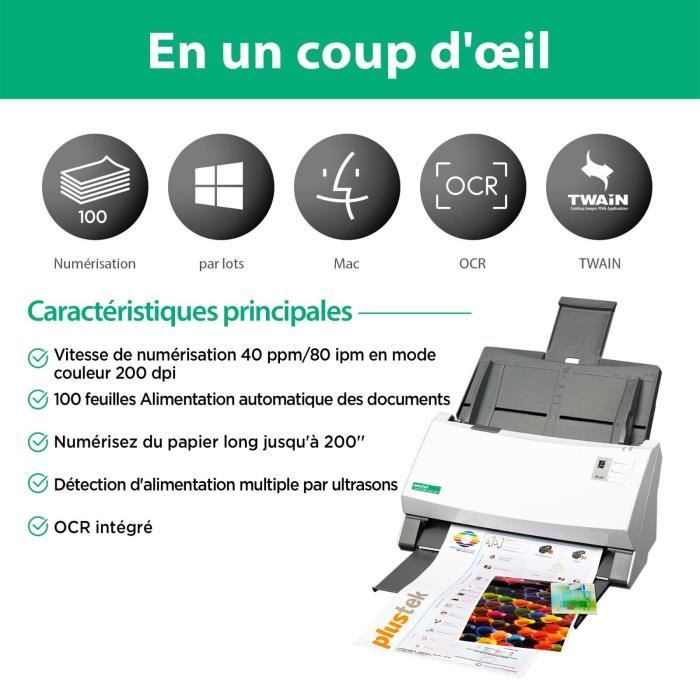 Plustek PS3140U Scanner de Documents Recto verso + Chargeur — free download