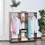 Armoire Penderie Mobile HOMCOM - 6 Roulettes, Rangement 120x40x128 Cm - Bois Naturel