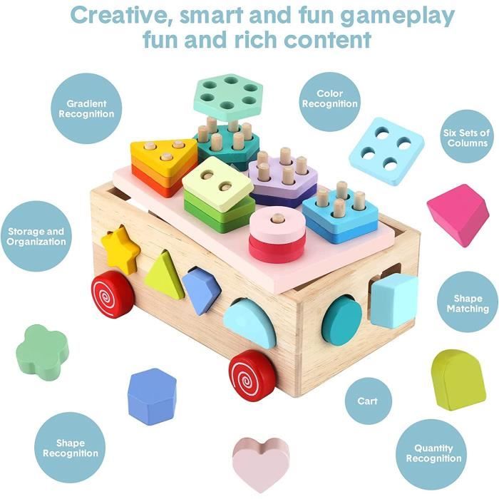 Jouet de tri sensoriel Montessori Wodasi pour bébés de 1 à 2 ans - Produits Bébé & Maman de