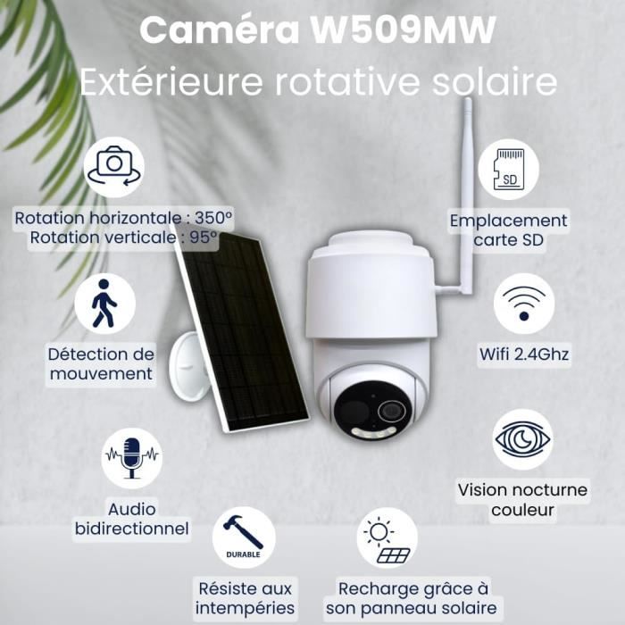 Daewoo Security Caméra Wifi Solaire Autonome Rotative Full HD W509Mw ...