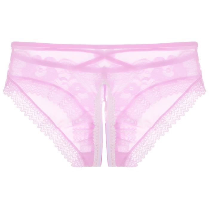 Slip dentelle rose discount homme