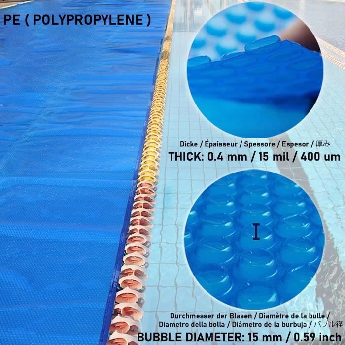 Bâche solaire à bulles pour piscine Ronde Ø 3.6m Noire Protection  Couverture Chauffage de piscine - 60245 - Cdiscount Jardin