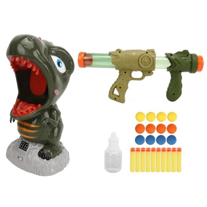 Jouet Dinosaure Mobile à Tir à Air – 12 Ou 24 Balles Souples, Portée 10 M, Score LCD, LED, Son – Dès 3 Ans, Intérieur/extérieur