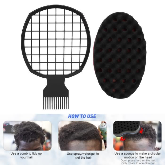 VINGVO ensemble d eponge de peigne de torsion Cheveux Twist Peigne Eponge Ensemble Home Salon Professionnel Portable Afro Cheveux Cdiscount Electromenager
