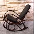 Rocking-chair fauteuil à bascule M41 - Imitation noyer - Cuir Patchwork-3