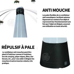 Ventilateur Anti-mouches De Table - 4 Pièces, Alimentation Par Piles AA - Repousse Mouches, Guêpes, Abeilles Et Rafraîchit L'air