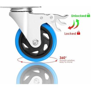 Lot De 4 Roulettes Pivotantes Pour Chaise - Diamètre Roue 50 Mm, Roulement 7 Mm - Capacité Charge Testée