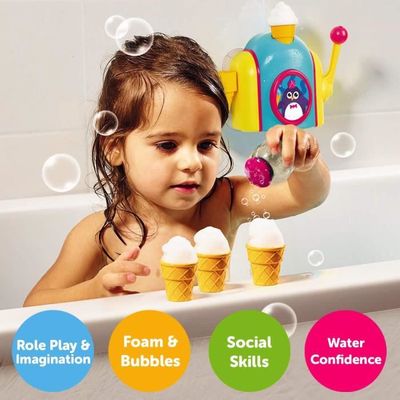 TOMY Toomies Foam Cone Factory Baby Bath Toy Ice Cream Themed